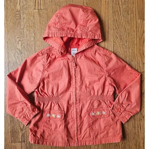 Gymboree orange light coat with a hood girls size 5